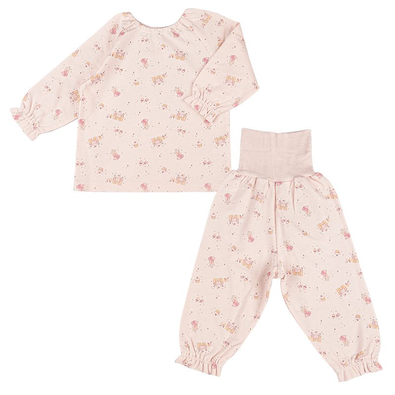 akachan honpo - 長袖家居服 穿衣練習-零食-粉紅色