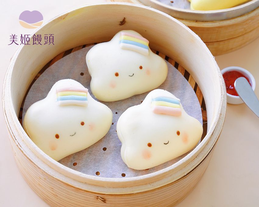 美姬饅頭 - 好心情雲朵鮮乳造型刈包-6入-50g/顆