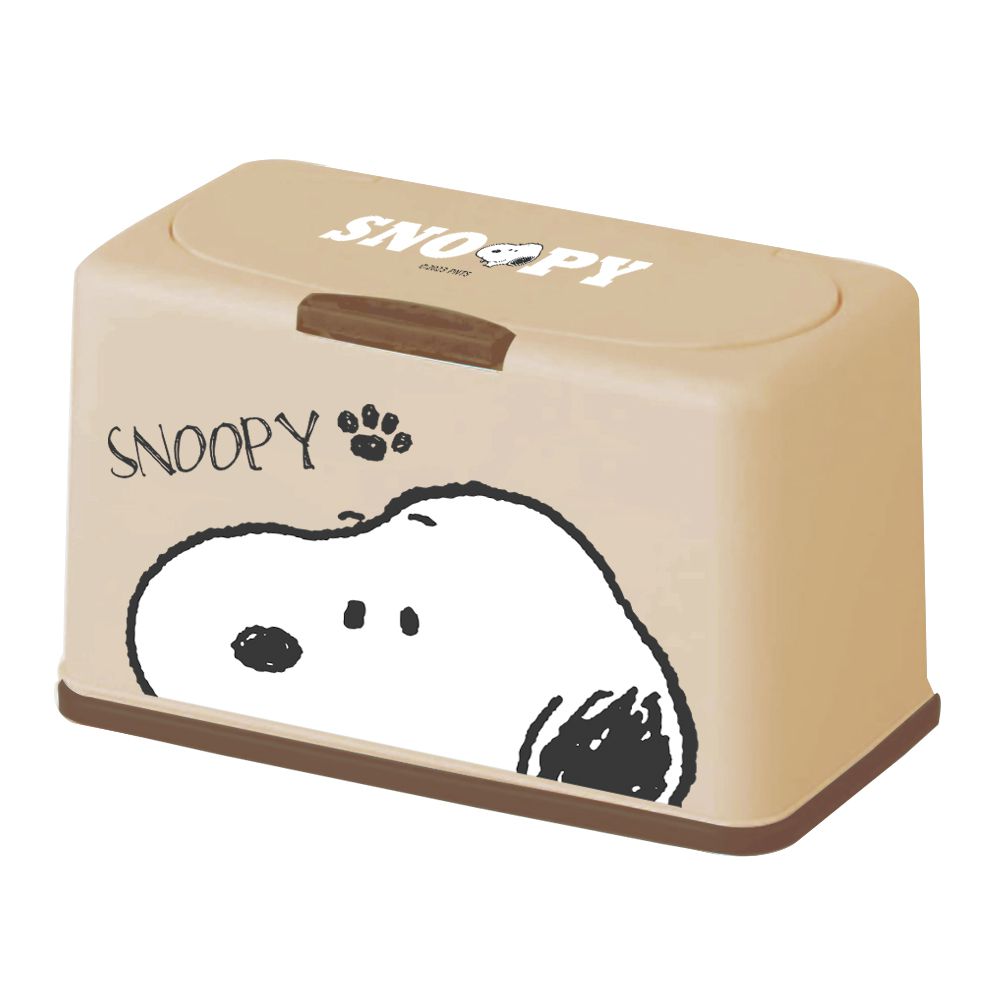 收納王妃 - 史努比Snoopy【史努比大臉】50入口罩收納盒 衛生紙盒 濕紙巾盒 塑膠收納 內建彈簧自動向上