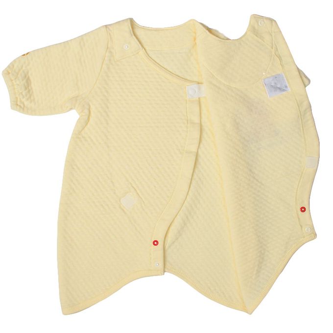 akachan honpo - 長袖舒適連身衣-黃色 (50~60cm)