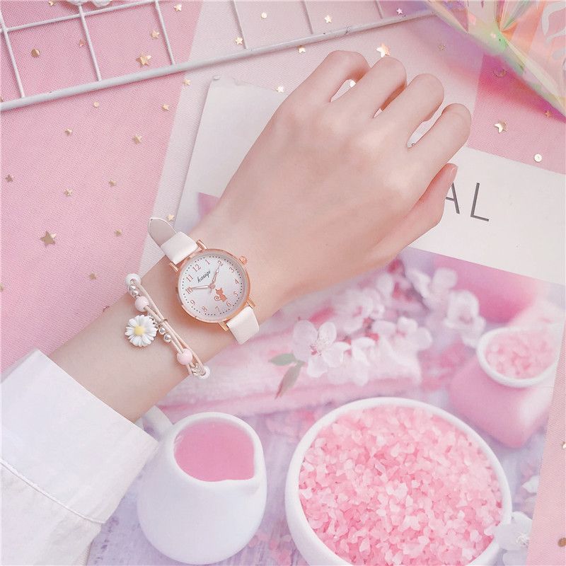 小清新少女錶-可愛貓咪-粉色