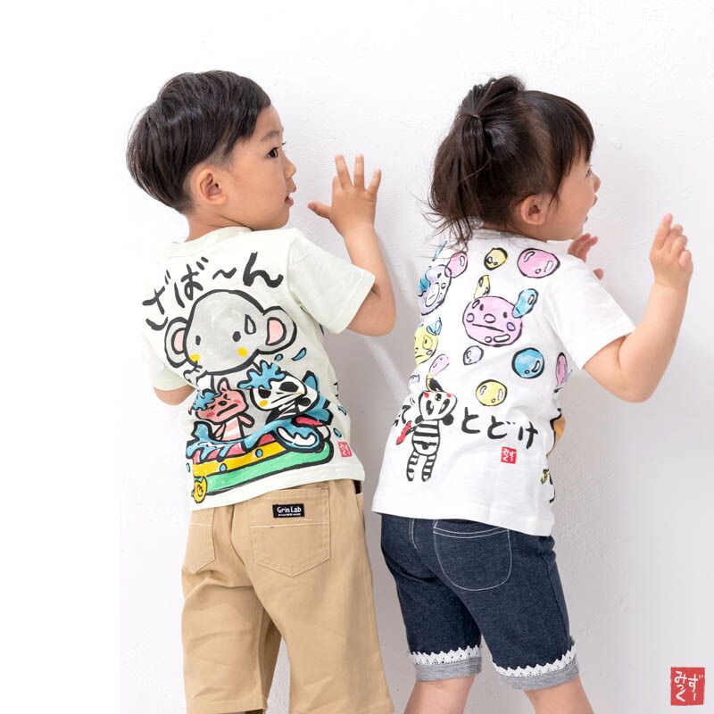 日本 ZOOLAND - 和風手繪印花純棉短T-F章魚燒-粉