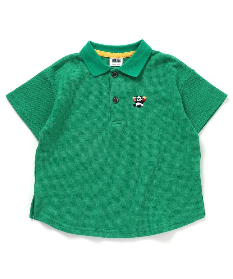 日本 BREEZE - 童趣動物刺繡短袖POLO衫-滑板鴨-深藍