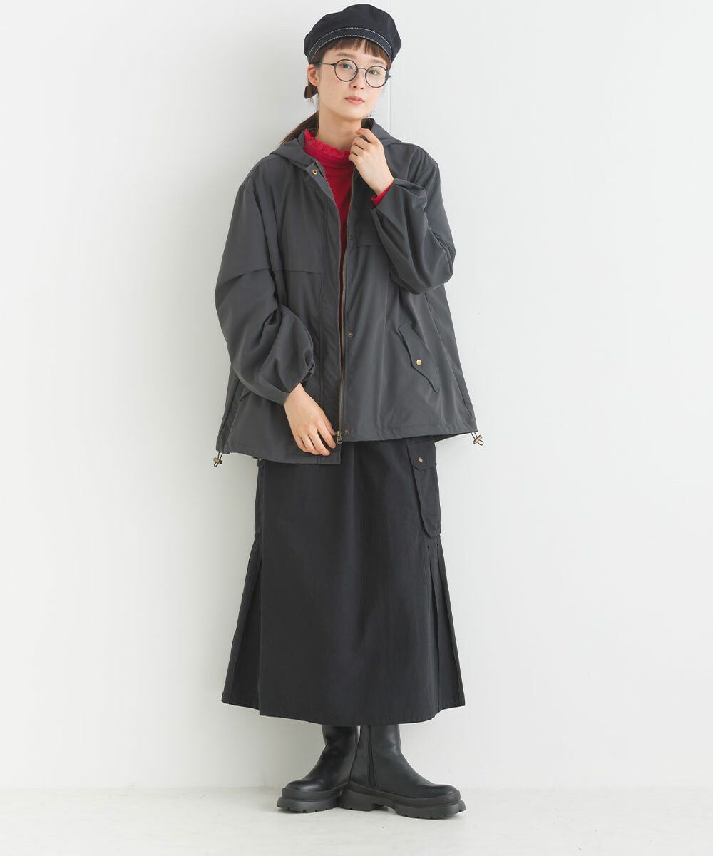 日本女裝代購 - 休閒風側口袋工裝裙-焦糖橘