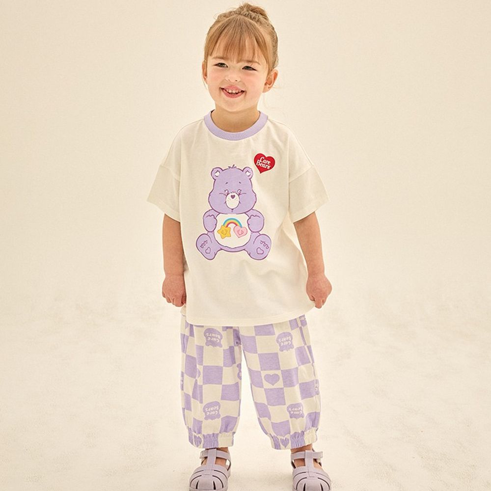 聯名款彩虹熊熊短袖上衣X長褲套裝-薰衣草紫