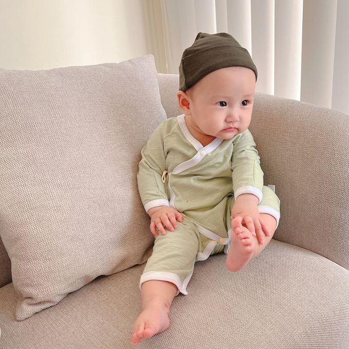 YOUrs - 竹節棉清新甜蝴蝶衣2件組-甜芋粉+蜜桃粉