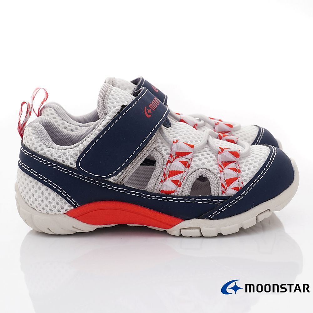 MOONSTAR日本月星 - 透氣寶寶學步鞋(寶寶段)-白藍
