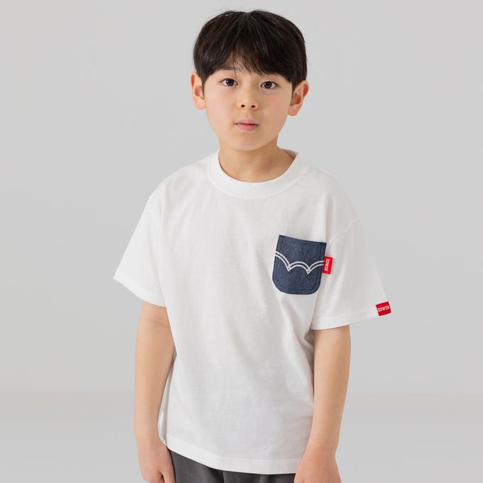 日本 Chil2 - EDWIN聯名 純棉短袖上衣-彩色標語-炭灰