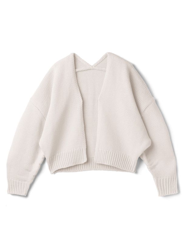 日本 GRL - 甜美開襟短版針織外套-淺卡其 (F)