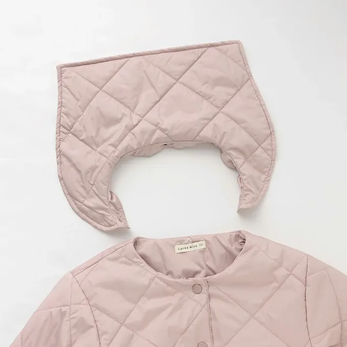 日本 Lycee mine - 可機洗 水手領絎縫鋪棉外套(領可拆)-藍