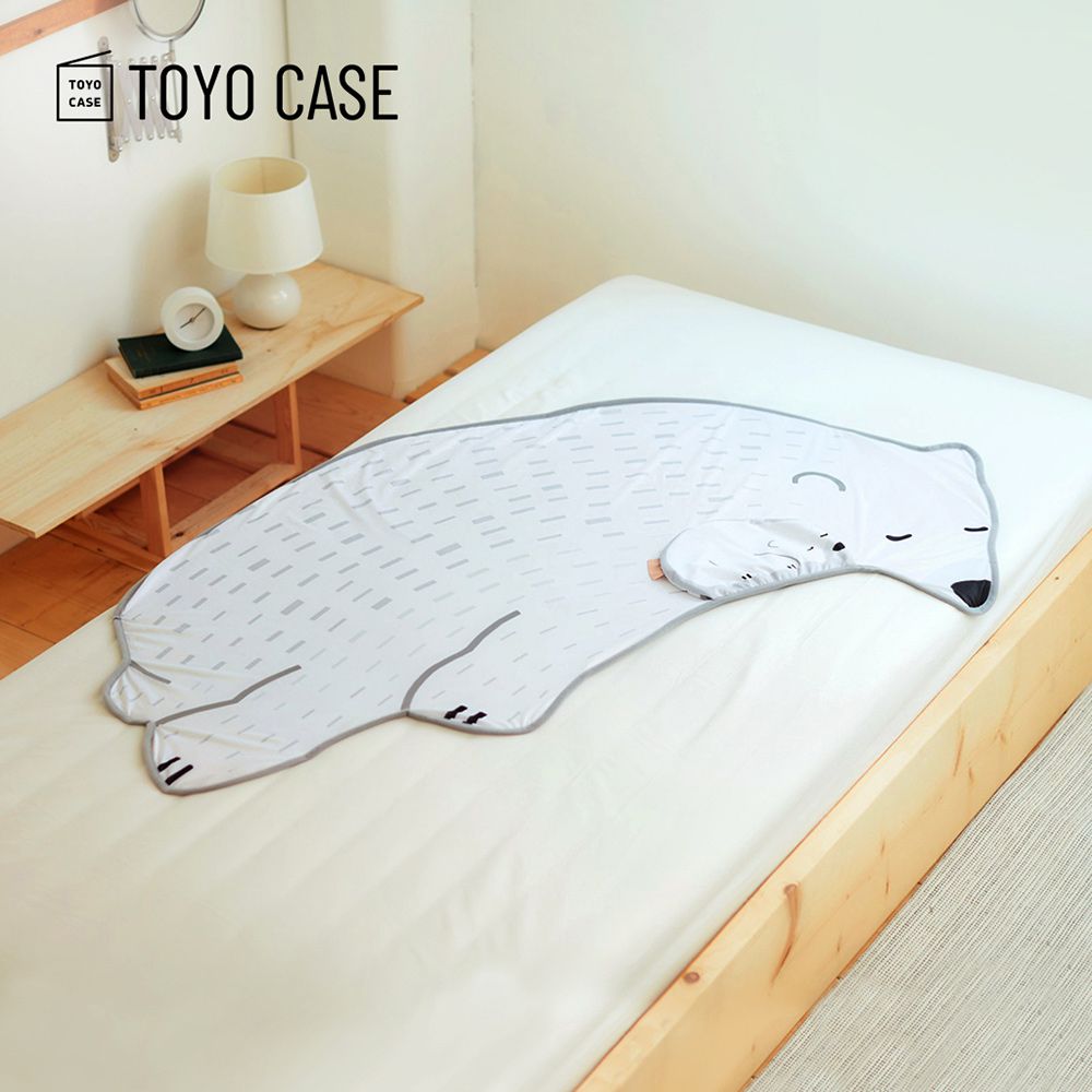 日本TOYO CASE - 動物造型涼感透氣三合一午睡枕/涼墊/涼毯-多款可選-北極熊