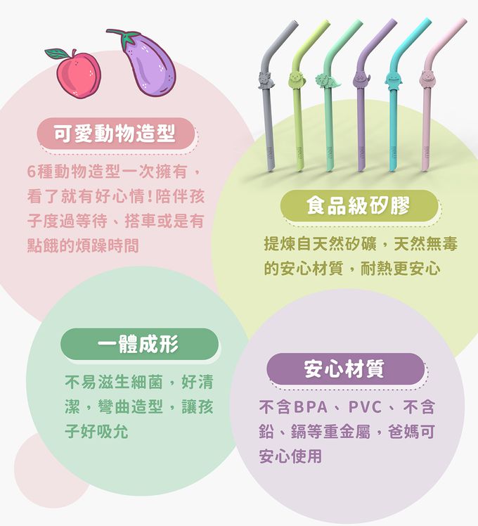 加拿大 Melii Baby - 造型叉匙4入組-森林熊/北鼻鯊