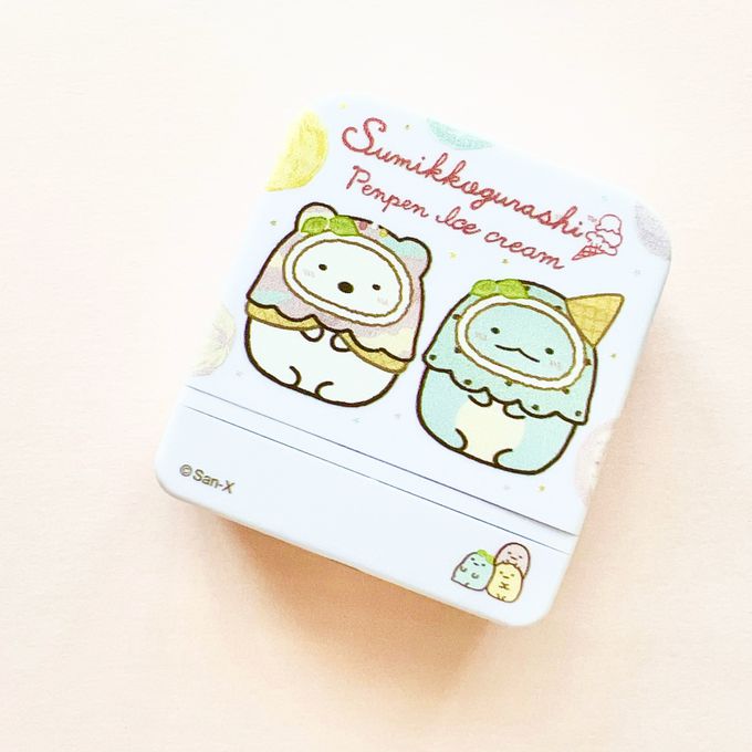 可愛卡通印章 - 方塊印章-角落生物(雙球冰淇淋)-紫 (3.3x1cm)