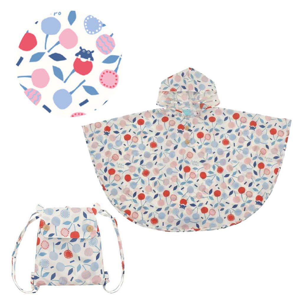 小童防雨斗篷(附收納袋)-櫻桃甜心 (90cm)-團購專案