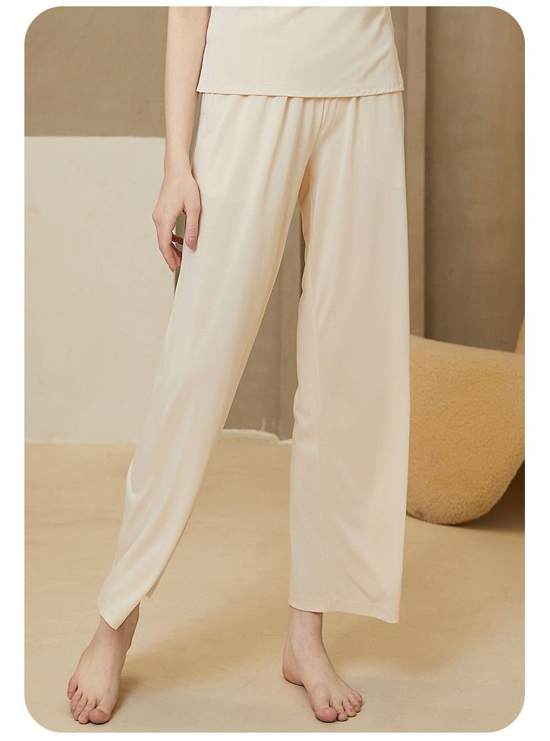 ALWAYS - 棉柔腰鬆緊長褲-棕色