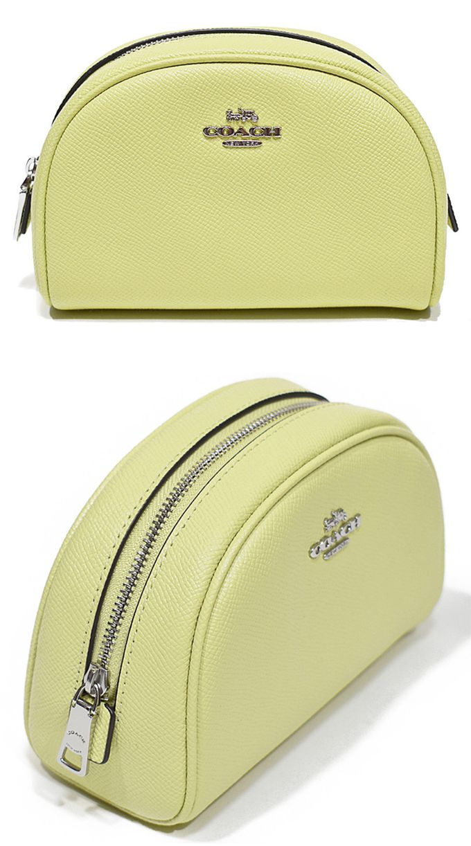 COACH - 防刮皮革化妝包 (淺綠色)