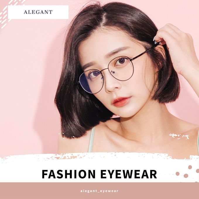 ALEGANT - 率性黑雪松橢圓鏡框輕量鏡腳UV400濾藍光眼鏡