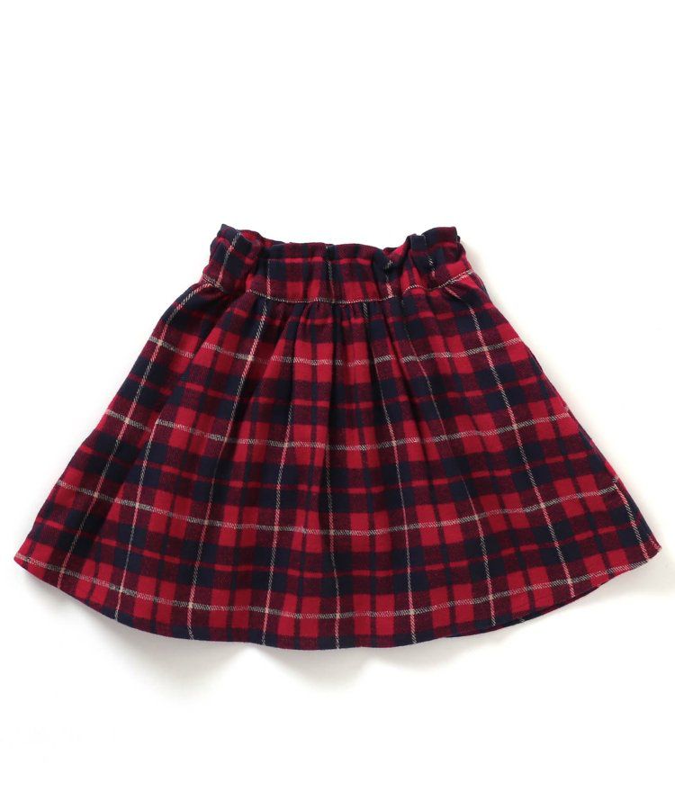 日本 apres les cours - 燈芯絨甜美冬季褲裙-紅格紋