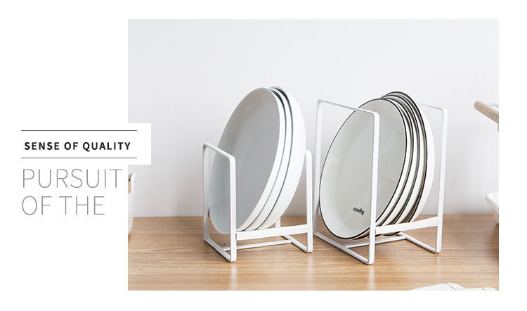 日式廚房碗盤收納架-H型-黑色