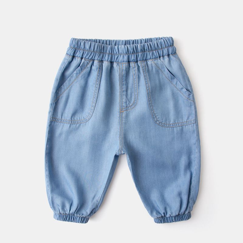 個性束口長褲-深藍色