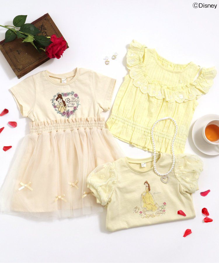 日本 apres les cours - 迪士尼 公主蕾絲拼接澎裙洋裝-小美人魚-粉x嫩綠