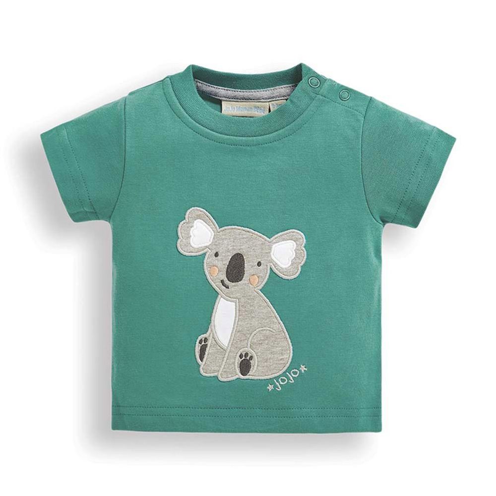 英國 JoJo Maman BeBe - 超優質嬰幼兒/兒童100％純棉短袖上衣/T-shirt/動物T-無尾熊寶寶