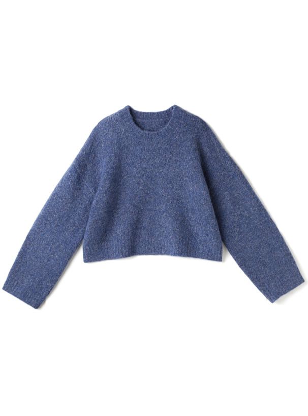 日本 GRL - 羊毛混柔軟短版毛衣-葡萄紫 (F)