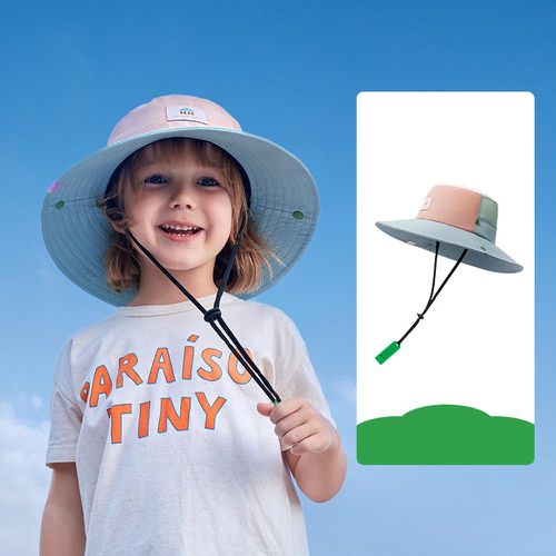 可調節兒童大帽簷防曬遮陽帽-摩卡咖