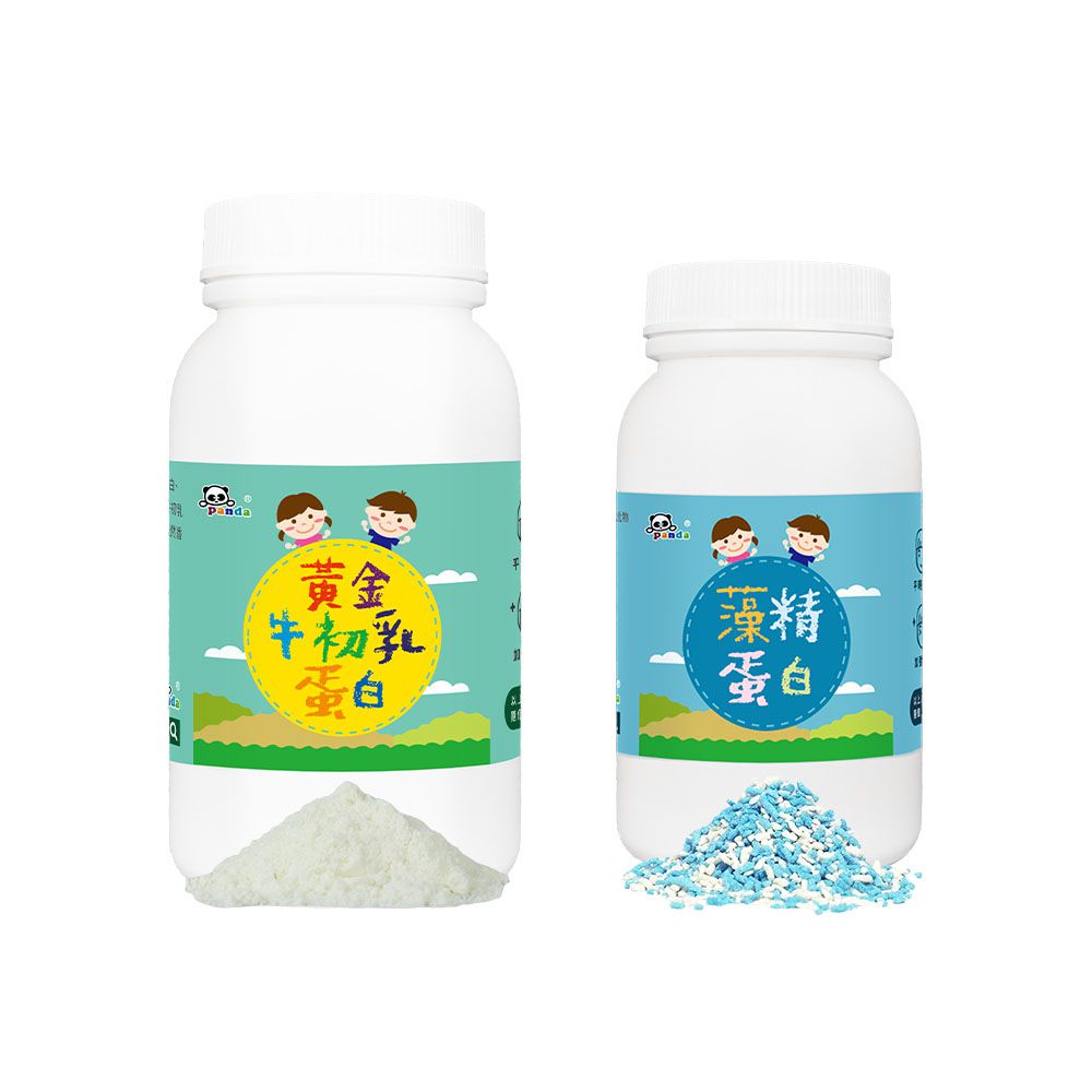 雙重防護-黃金牛初乳蛋白+藻精蛋白粉-200g+120g