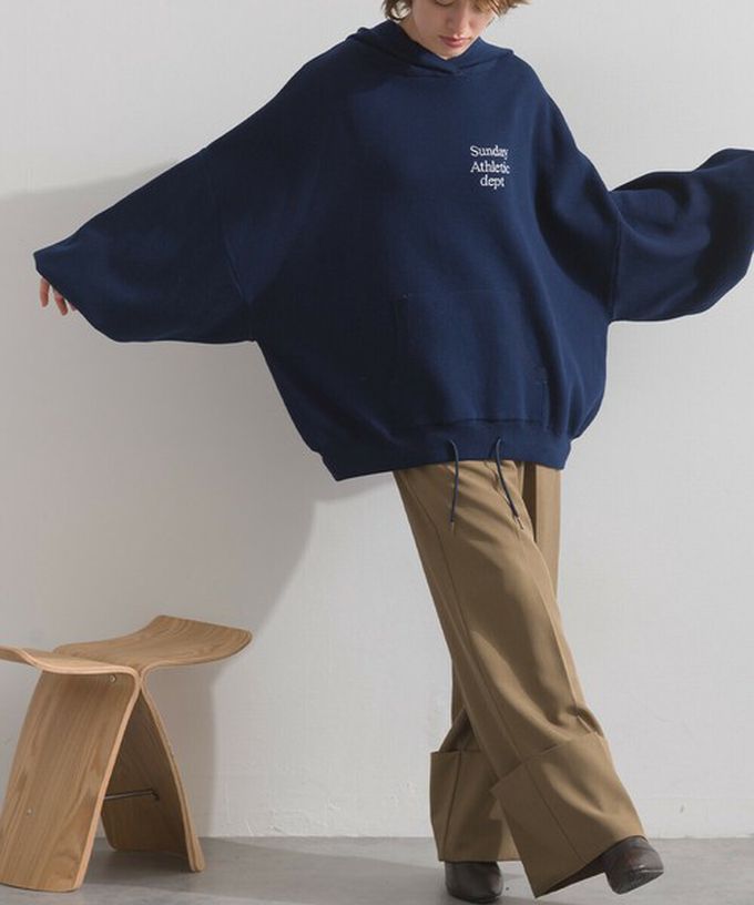 日本 Lupilien - Sunday休閒寬大版型針織帽T-灰