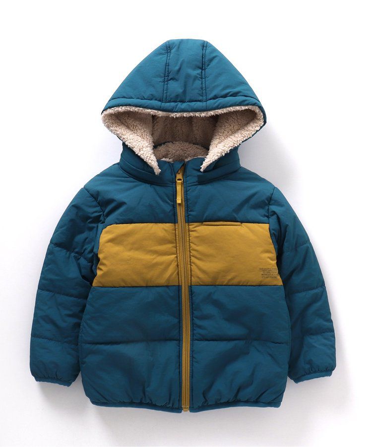 日本 BREEZE - [雙面穿]絨毛鋪棉繽紛保暖外套-黑系&迷彩