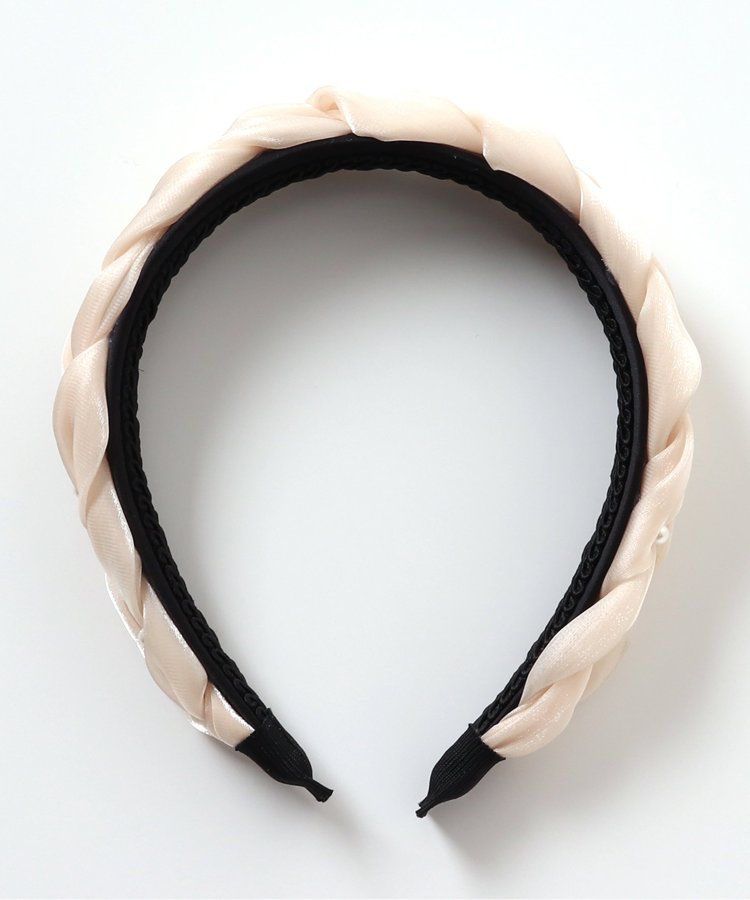 日本 apres les cours - 公主薄紗珍珠編織髮箍-象牙白