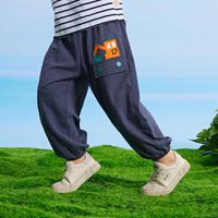 NC - 竹節棉束口長褲/空調褲/防蚊褲-挖掘機-深灰色