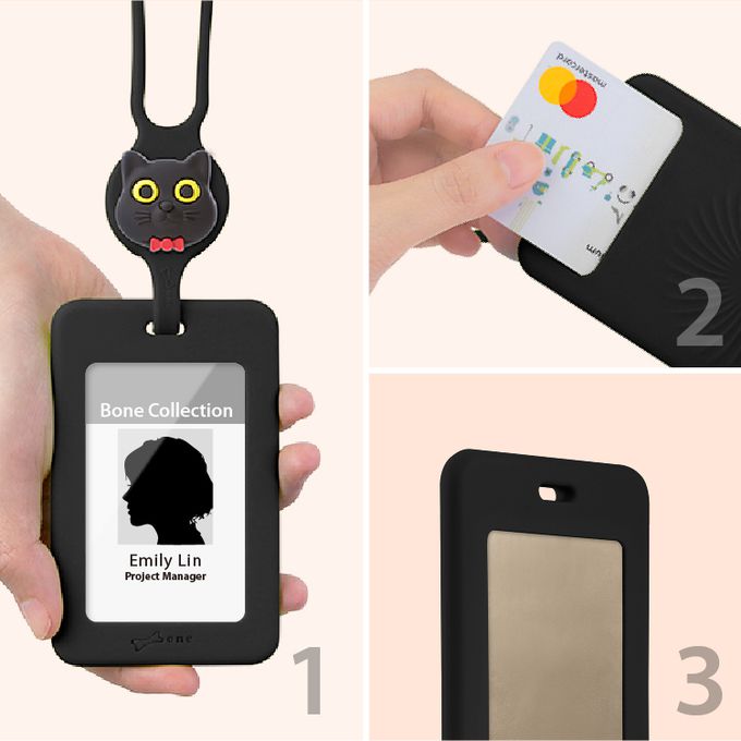 Bone 蹦克 - 頸掛開窗識別證套-伊布-咖啡色