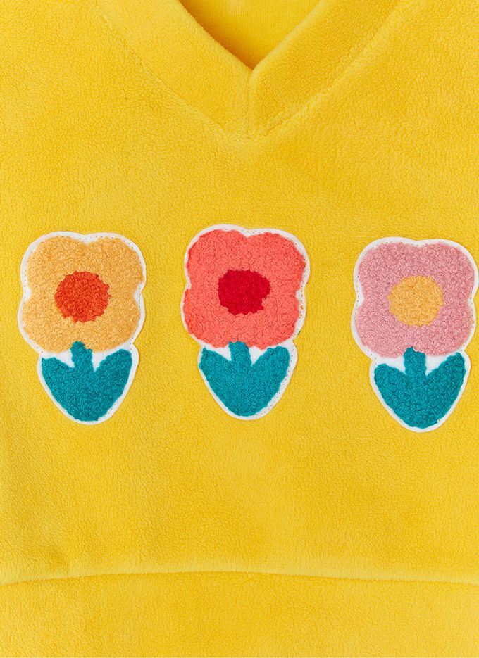 韓國 OZKIZ - 毛料小花點綴拉絨背心-粉