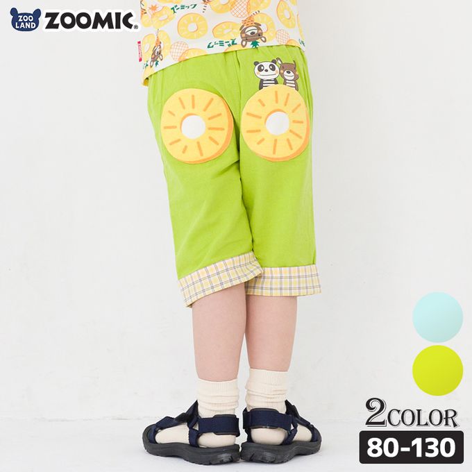 日本 ZOOLAND - 光滑觸感夏季風童趣印花短褲-草綠