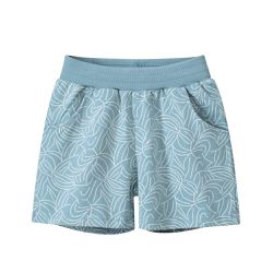 27KIDS - 純棉腰鬆緊五分褲-滿版印花-淺藍