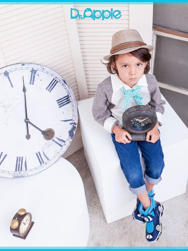 Dr. Apple - 機能童鞋_拉風急速賽車手中筒童靴-藍