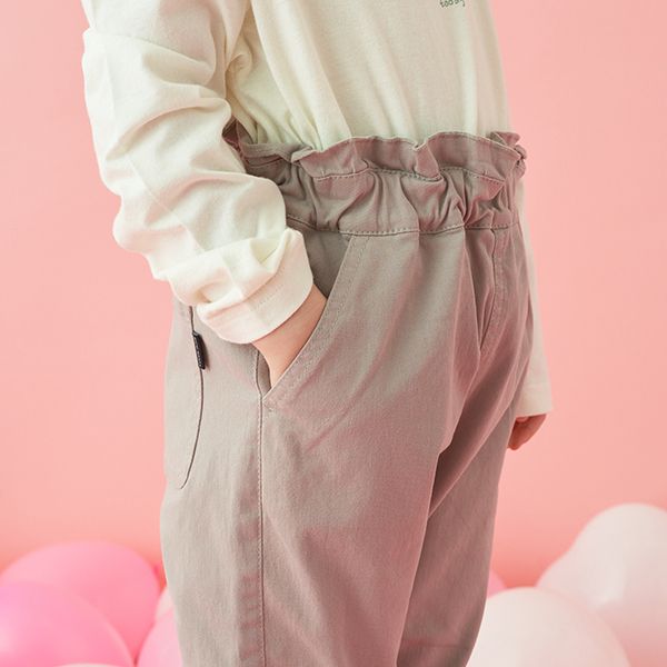 日本 Lycee mine - 俏麗皺摺錐形彈力長褲-黑