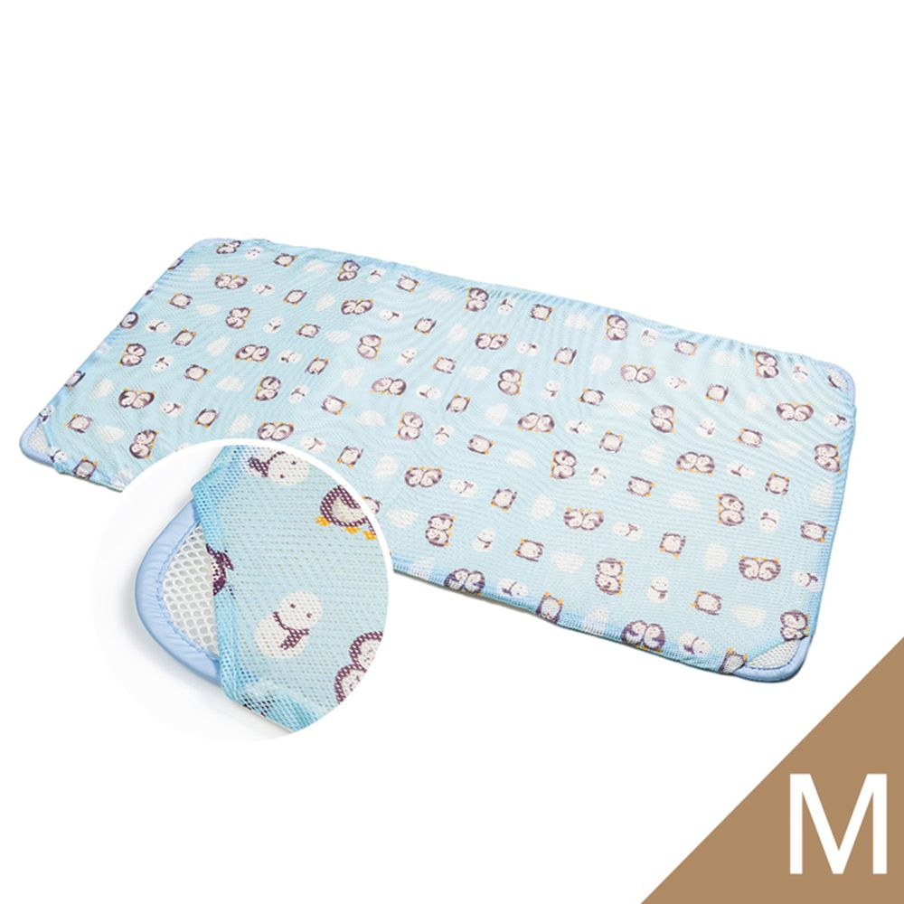 韓國 GIO Pillow - 智慧二合一有機棉超透氣排汗嬰兒床墊-親親企鵝 (M號)