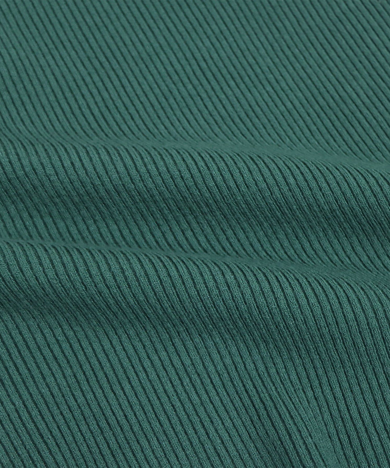 日本 BLUE EAST - 溫柔小立領羅紋五分袖上衣-深綠