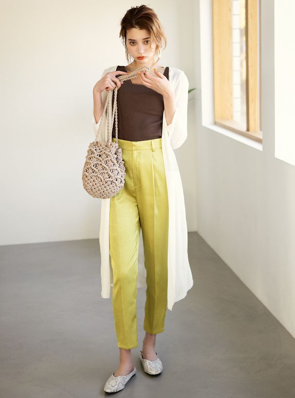 日本 GRL - 不對稱羅紋彈性無袖上衣-水藍