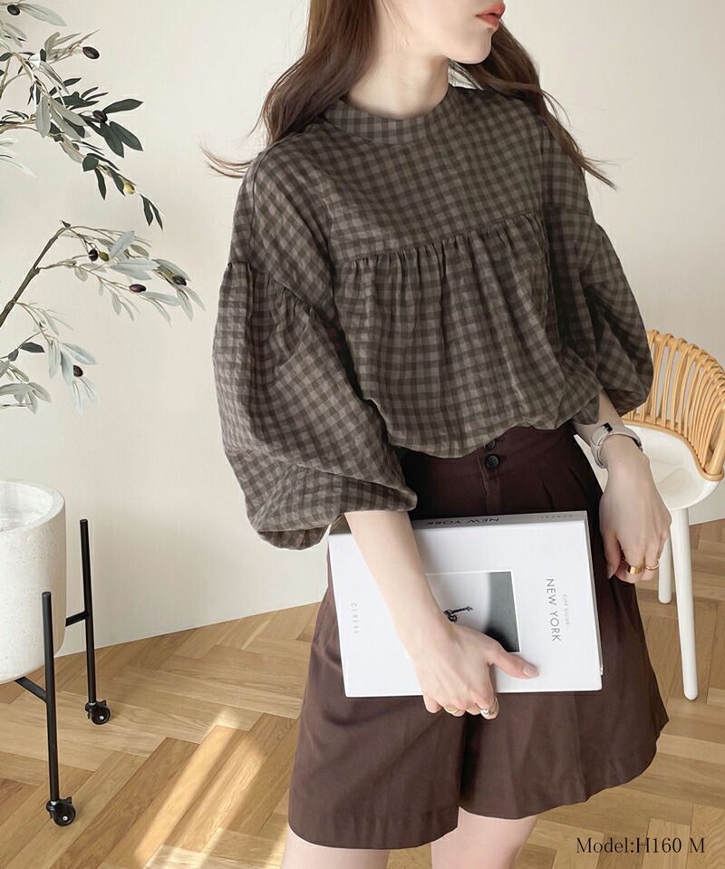 日本 Classical Elf - 2WAY文藝泡泡皺縮短袖上衣-米白