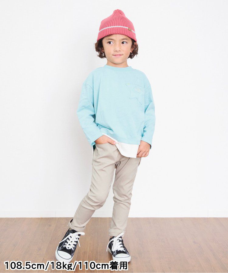 日本 BREEZE - [推薦]定番彈力鬆緊合身長褲-藍綠格紋