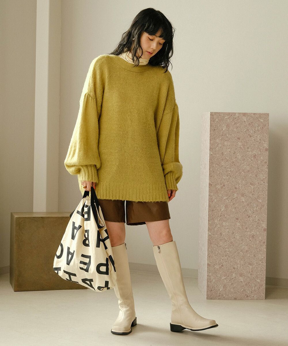 日本 Bou Jeloud - 2way兩穿寬鬆長版針織外套/上衣-磚橘