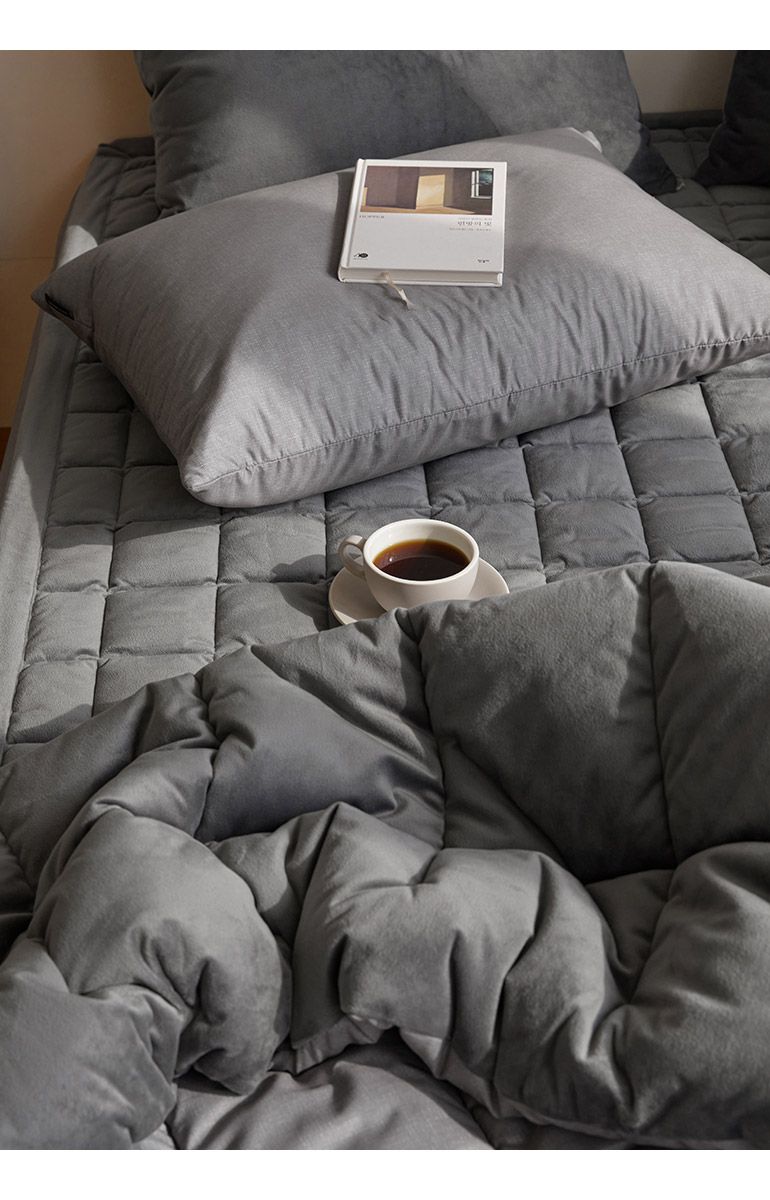 韓國 Maatila - 可水洗超細纖維桃皮感棉被(冬被)-黑豆豆漿