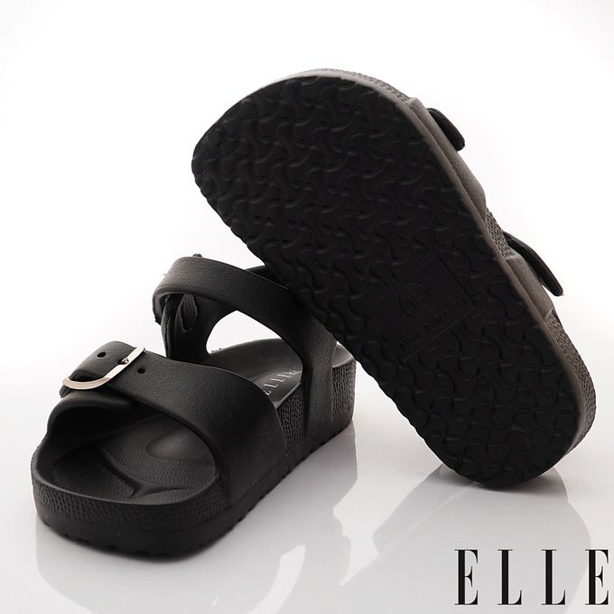 ELLE - 台灣製ELLE輕便休閒涼鞋-K233876黑(中小童段)-休閒涼鞋-黑