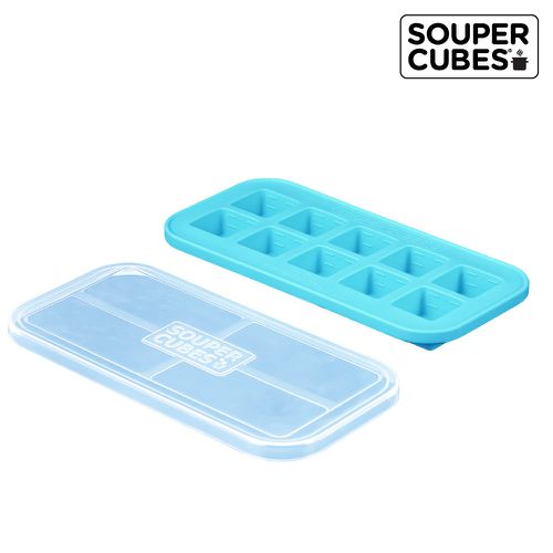 美國SOUPER CUBES - 多功能食品級矽膠保鮮盒-湖水綠10格(30ML/格)