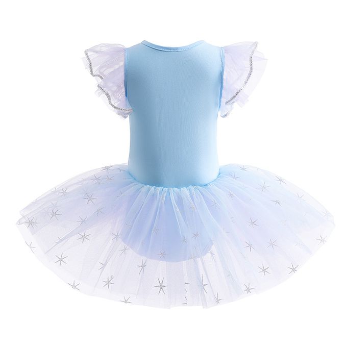 短袖造型公主裙/芭蕾舞裙-卡通人物-愛莎-藍色