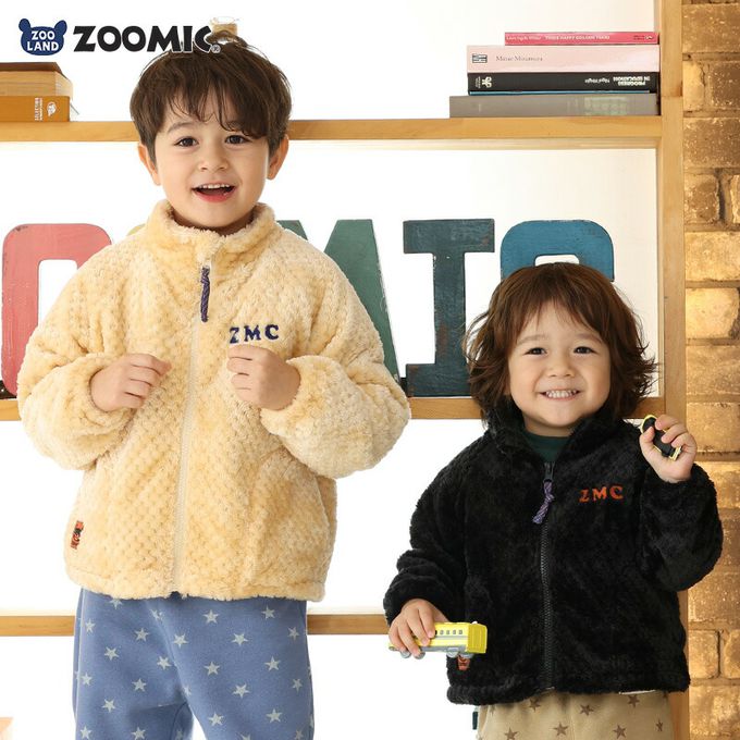 日本 ZOOLAND - 泰迪熊毛絨可愛動物臉休閒外套-貓熊-黑